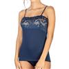 Intimo 2D Canotta donna spallina in cotone modal con fascia in pizzo sul seno sottogiacca Egi (L, Nero) (M, Blu)
