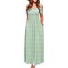 STYLEWORD Abito Donna Estivo Lungo Spalla Fredda Estiva Manica Corta Stampa Elegante Floreale Vestito con Tasche, XXL
