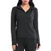 AMZSPORT Felpa Donna con Zip, Giacca Sportiva Running con Cappuccio, Blu, XXL