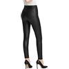 Everbellus Nero Leggings Ecopelle con Tasca per Donna Skinny Pelle Pantaloni X-Large
