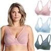 Curve Muse Donna Taglie Forti Reggiseno Minimizer Non Imbottito con Ferretto Cobertura Completa-Confezione da 2-Nero/Grigio, Marrone-4D