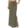 JOPHY & CO. Gonna Lunga Donna Casual Vita Alta con Spacco Laterale Elasticizzata (cod. 6485) (Militare, L)