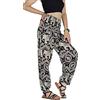 Your Cozy Harem Pant Boho Genie Aladdin Pantaloni da yoga in vita a smocked, Nero 2, XXXL