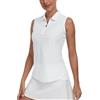 MoFiz Polo Senza Maniche Donna Polo T Shirt Golf Camicia Sports Canotta Estiva Traspirante Golf Top Nero-B S