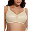 Deyllo Donna Reggiseno Coppa Piena Reggiseno Senza Ferretto Supporto Comodo Nero 3C