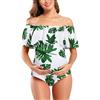 SHEKINI Premaman Costume da Bagno Donna Intero Un Pezzo Bikini Elegante Volants Ruched Bandeau Grande Taglia Costumi Interi Donna maternità Bikini da Spiaggia(M, Nero)