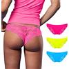 FOCENZA Brasiliana Donna in Pizzo e Microfibra Set 3 Pezzi, Intimo Donna Seducente Senza Cuciture in Vari Colori, Made in Italy (Bianco-Nudo-Cipria, L-XL)