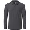 MoFiz Polo Uomo Manica Lunga Poloshirt Golf Camicia Sportiva Maglietta con Colletto Grigio Scuro L