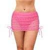 SHEKINI Gonna da Bagno Donna in Pizzo con Slip Interno Pantaloni da Bagno da Spiaggia Coulisse Regolabile Cutout Trasparente Gonna Corta a Vita Alta Bikini Fondo(S,A-Nero.)