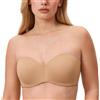 DELIMIRA Donna Reggiseno Senza Spalline Multifunzione con Ferretto Senza Cuciture Taglie Forti Senza Imbottitura Nero 4B