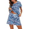 ENJOYNIGHT Pigiama corto da donna Set pigiama in cotone Top a maniche corte e pantaloni corti Biancheria da notte estiva in due pezzi Tuta da casa Loungewear, XXL