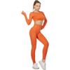 Jamron Donna Set di Abbigliamento Yoga Top Corto+Ghette 2 Pezzi Tuta Sportiva Palestra Fitness Activewear Arancia SN05405 M