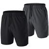 HMIYA Pantaloncini Running Uomo Leggero Sportivi Shorts Asciugatura Veloce Palestra Corsa Calzoncini con Tasca con Cerniera(Verde Militare,EU-M/US-S)