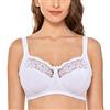 DELIMIRA Donna Reggiseno in Pizzo Senza Ferretto Coppa Piena ad Non Imbottito Confortevole Bianco 5C