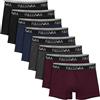 Fullluwaa Boxer Uomo (Pacco da 8) Mutande Uomo Cotone, Aderenti e Confortevoli, Elasticizzato