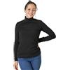 LAPASA Donna Maglia Termica Collo a Lupetto L89 - Abbigliamento Termico Traspirante a Maniche Lunghe Fodera in Pile Strato Base Navy (Peso Medio) XXL