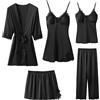 Superora Pigiami Donna 5 Pezzi in seta Pigiama Sleepwear Indumenti da Notte con Pizzo Canotta Pantaloni Lunghi Set