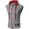 STTLZMC Smanicata Felpa Uomo Cappuccio Gilet Sportivo Bodybuilding Tank Top,Grigio,M