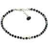 Schöner-SD Schoener-SD, Cavigliera con splendenti perle in cristallo e chiusura in argento 925, Jet Aurora Boreale - nero