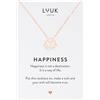 LUUK LIFESTYLE Collana con Ciondolo Fior di Loto, Oro Rosa, 50cm