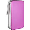 LIOVODE porta cd custodia, porta dvd organizer, custodia cd portafogli per dischi, supporti di raccolta per casa e auto (viola-96, 96 capacità)
