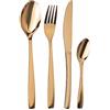 Galileo Casa Set 16 posate Manhattan in acciaio inox 18/0, oro lucido