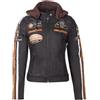 URBAN 5884 Urban Leather 58 LADIES | Giacca Moto Donna in Pelle con Protezioni Per Schiena, Spalle e Gomiti Omologate CE |Marrone| 4XL