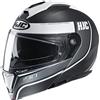 HJC Helmets Casco moto HJC i90 DAVAN MC10SF, Nero/Bianco, XL