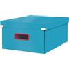 Leitz Click & Store WOW Scatola Archivio Grande, per Riporre e Trasportare Documenti A3 e Oggetti di Grandi Dimensioni, Adatta a Casa e Ufficio, Blu Calmo, 53490061
