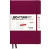 LEUCHTTURM1917 367755 Agenda settimanale e taccuino Composition (B5) 2024, con quaderno extra per indirizzi e anniversari, Port Red, tedesco, 12 mesi