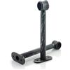 GIRASOLE HOME Staffa Regolabile Lunga 165mm per Asta 2 Pezzi in Lega di Zinco Resistente per Bastoni dal Diametro di 18-20 mm (Nero e Argento)