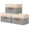 OUTBROS 3 Set Scatole Portaoggetti, 45x30x30cm Cesto, Grigio/Beige