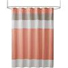 Madison Park Tende da Bagno in Finta Seta a Righe, Moderne, in Microfibra, in Poliestere, Colore Corallo, 182,9 x 182,9 cm