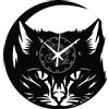 Instant Karma Clocks ➤ Gatto ➤ Orologio in Vinile da Parete Cat Animali Domestici ⌀30cm Nero