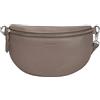LEABAGS Bogota grande marsupio in vera pelle | Borsa a tracolla da donna con cerniera | 27x7x16 cm | Taupe