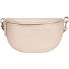 LEABAGS Bogota grande marsupio in vera pelle | Borsa a tracolla da donna con cerniera | 27x7x16 cm | Crema Beige