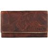 STILORD 'Hannah' Portafoglio vintage in pelle da donna Borsellino con portamonete a cerniera in cuoio marrone Portafogli formato orizzontale anti RFID, Colore:kara - cognac