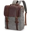 DRF Zaino in Pelle Tela da Uomo donna PC portatili 13.3 per Viagio Scuola Campeggio SKU:BG-07 (Grigio)