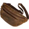 STILORD Bryce Marsupio in Pelle Cintura Uomo Donna Vintage Borsa a Tracolla Borsello Zainetto Monospalla con Tasche Cerniera per Festival Montagna Colore:marrone medio