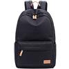 Joymoze Zaino classico retrò, casual di colore unico, zaino scuola impermeabile per adolescenti Nero