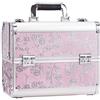 Joligrace Valigetta Trucchi Professionale Beauty Case Valigia Porta Trucchi  Valigetta per Cosmetici Cofanetto da Viaggio Porta Trucchi, 4 Vassoi,  Bloccabile, Argento : : Moda