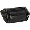 STILORD Marsupio Unisex in vera pelle nero Running Borsello Vintage Retro' con Tasche Zainetto Resistente per Sport Lavoro Jogging Festival Viaggio Cintura, nero