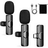 Lemic Dual Micro Cravatta Wireless USB C/Android, Mini Microfono per Smartphone, realizzare I tuoi video Streaming Youtube Facebook TikTok Vlog, Bluetooth Non richiesto. Micro lavalier senza fili