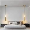 SXYSXYSXY LED 5W Luci sospese Camera da Letto Comodino Lampada a Sospensione Moderno Disegno Luce Pendente lampadario Regolabile in Altezza 3000 Mila lampadario Soggiorno Scale 5,6 * 45 cm,d'oro