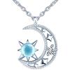 CPSLOVE Collana ciondolo da donna ragazza, ciondolo in argento 925, Pendente in cristallo stella luna, zircone intarsiato, Catena regolabile