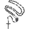FaithHeart Collana Rosario Santa Maria Collana Donna Uomo Catenina Lunga 66cm Nero Preghiera Medaglia Vergine Maria Collana Croce Cattolica Perline Ciondolo Crocifisso Gioielli Religiosi