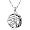 Midir&Etain Collana Occhio di Horus Collana in argento sterling 925 Occhio di Horus Luna Collana con ciondolo religioso Amuleto egiziano Regalo per donna Uomo