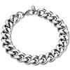 FindChic Bracciale Uomo Acciaio Inossidabile Bracciali Uomo Braccialetto a Catena Cubana Piatto 12mm Lunghezza 19cm Regalo di Natale/San Valentino/Compleanno