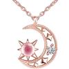 CPSLOVE Collana ciondolo da donna ragazza, ciondolo in argento 925, Pendente in cristallo stella luna, zircone intarsiato, Catena regolabile
