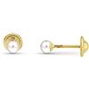 Amberta Allure Orecchini a Bottone da Donna in Oro Giallo 9ct con Perla: 3-3.5 mm